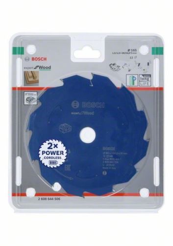 BOSCH Pânză de ferăstrău pentru ferăstrău cu acumulator; Expert pentru lemn 165x20x1,5/1x12T 2608644506