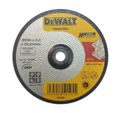 Disc de tăiere metal DeWALT 230 x 22,23 mm DWA4525IA