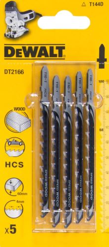 Pânză de ferăstrău DeWALT pentru lemn HCS, până la 60 mm, T144D (5 buc) DT2166