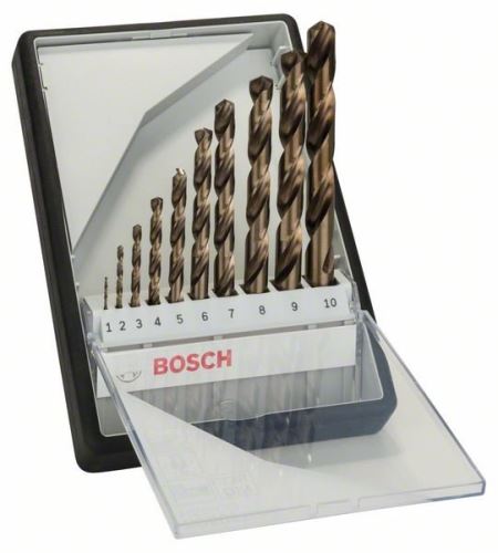 Set de găurit BOSCH pentru metal Robust Line HSS-Co, 10 bucăți 1; 2; 3; 4; 5; 6; 7; 8; 9; 10 mm (10 buc) 2607019925