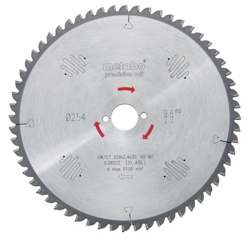 Pânză de ferăstrău METABO HW/CT 220 x 30 mm, 48 dinți 628043000