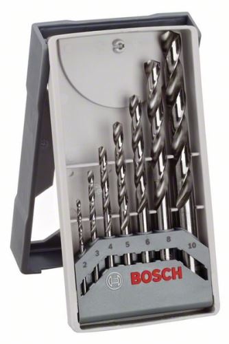 Set de burghie pentru metal BOSCH 7 piese Mini X-Line HSS-G, 135° 2; 3; 4; 5; 6; 8; 10mm 2608589295