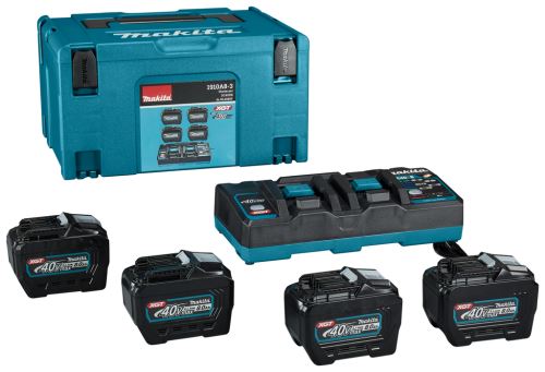 MAKITA Li-ion XGT 40V set 4 buc BL4080F+1 buc Încărcător dublu DC40RB+1 buc Makpac 1910A8-3