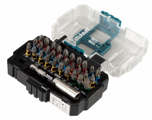 Set de biți MAKITA 1/4" Impact Premier, 31 buc în carcasă de plastic E-13552