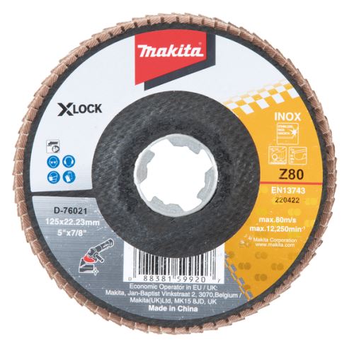 MAKITA disc lamelă X-Lock 125x22,23 mm Z80 Zirkon D-76021