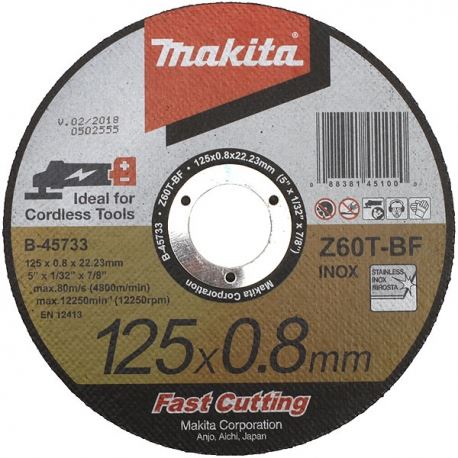 Disc de tăiere MAKITA din oțel inoxidabil 125x0,8x22,23 mm B-46953