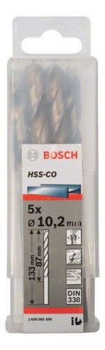 Burghie BOSCH pentru metal HSS-Co, DIN 338 10,2 x 87 x 133 mm (5 buc) 2608585899