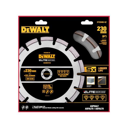 Disc diamantat DeWALT SERIA ELITE 230 x 22,23 mm pentru tăierea asfaltului DT20466