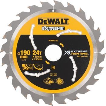 Pânză de ferăstrău DeWALT (ideal pentru ferăstraie FLEXVOLT), 190 x 30 mm, 24 dinți DT99562