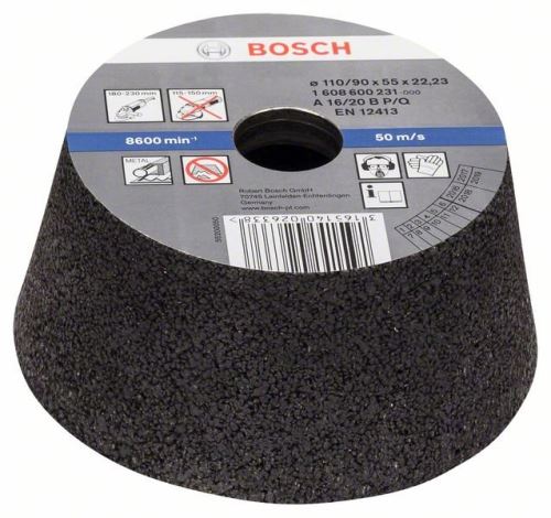 BOSCH Oală de șlefuit, conic - metal/fontă 90 mm, 110 mm, 55 mm, 16 1608600231