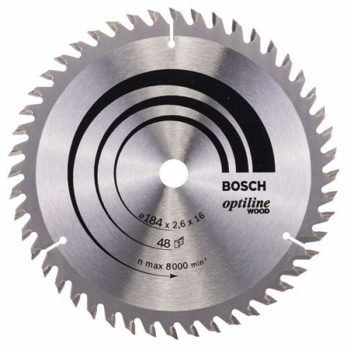 BOSCH Pânză de ferăstrău Optiline Wood 184 x 16 x 2,6 mm, 48 2608641181