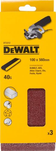 Curea de șlefuit DeWALT pentru șlefuitoare cu bandă K60, 560 x 100 mm (3 buc) DT3314