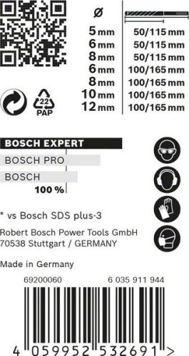 Set BOSCH EXPERT SDS plus-7X 5/6/6/8/8/10/12 mm, 7 buc 2608900195