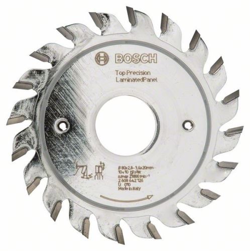 BOSCH Disc pretăiat Top Precision Panou laminat 80 x 20 x 2,8-3,6 mm, 10+10 2608642126