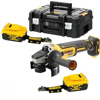 Polizor unghiular fără fir DEWALT 18V 125mm, 2x 5Ah, fără încărcător, Tstack DCG406P2LRT