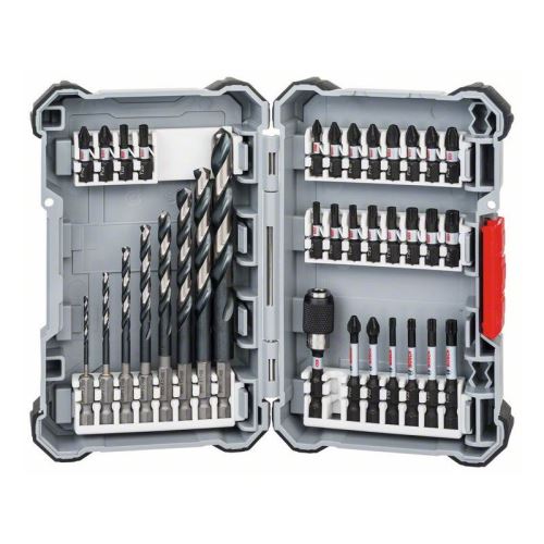 Set de 35 de bucăți de șurubelniță Pick&Click pentru controlul impactului BOSCH și burghie pentru metal 2607017567