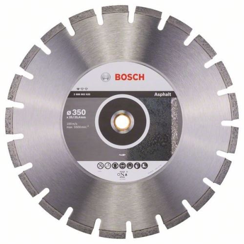 Disc de tăiere cu diamant BOSCH Standard pentru asfalt 350 x 20/25,40 x 3,2 x 10 mm 2608602625