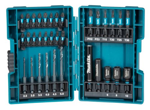 Set burghie și burghie MAKITA 1/4" IMPACT BLACK, 33 buc B-66896