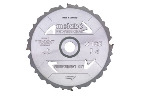 Pânză de ferăstrău METABO 165 x 20 mm, 4 dinți, 5° FibrocimentCutProf 628289000