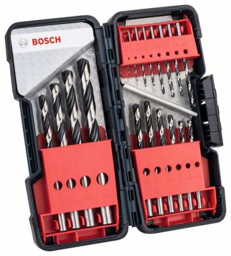 Set de burghie elicoidale BOSCH 18 piese HSS PointTeQ ToughBox 2608577350