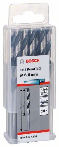 Burghiu elicoidal BOSCH HSS PointTeQ 6,6 mm (10 buc) 2608577234