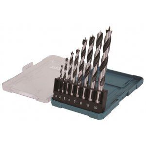 MAKITA Set burghie pentru lemn 3-10 mm (1 fiecare), tijă cilindrică, 8 buc D-77257