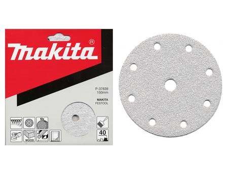 Hârtie șlefuită MAKITA Velcro 150 mm 9 găuri K240, 50 buc P-38009