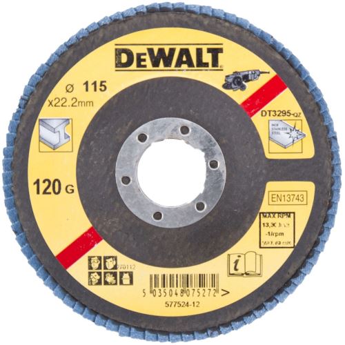 DeWALT Disc cu lame abrazive pentru plat metalic 115 x 22,2 mm 60G DT3293