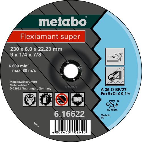 METABO Disc de șlefuit - oțel inoxidabil 115x6x22,2 mm 616739000