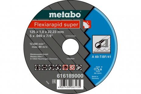 METABO Disc abraziv Flexiarapid SUPER 115 x 1,6 x 22,23 otel, TF 41 616191000