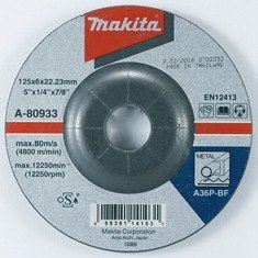 Disc abraziv MAKITA otel 125x6x22,23 mm A-80933