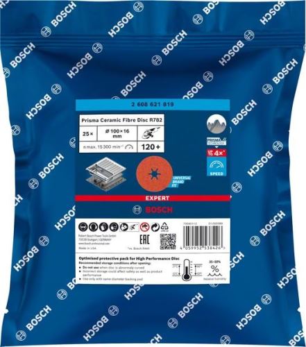 Disc fibră BOSCH EXPERT PRISMA R782,100,P120,25buc 2608621819