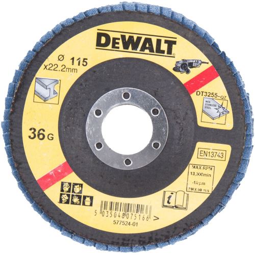 Disc cu lame abrazive DeWALT pentru metal convex 115 x 22,2 mm 120G DT3258