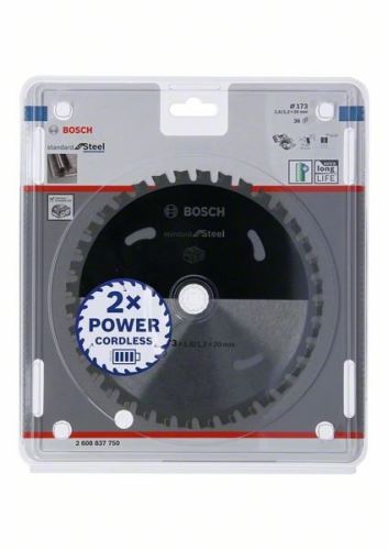 BOSCH Pânză de ferăstrău pentru ferăstrău cu acumulator; Standard pentru oțel 173x20x1,6/1,2x36T 2608837750