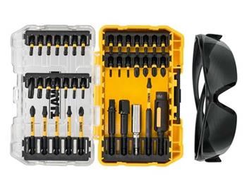 Set de biți DeWALT FLEXTORQ (38 buc) + ochelari de protecție DT70733T