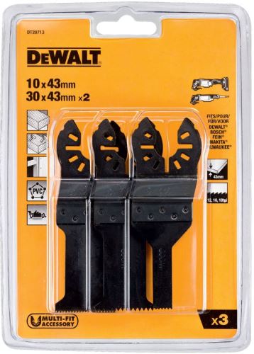 DeWALT Set de lame pentru taierea lemnului, lemnului batut in cuie si gips-carton si PVC (3 buc) DT20713