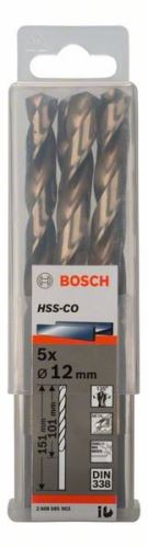 Burghie BOSCH pentru metal HSS-Co, DIN 338 12 x 101 x 151 mm (5 buc) 2608585903