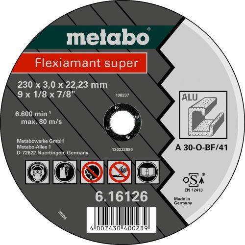 METABO Disc de tăiere - aluminiu -FLEXIAMANT SUPER 23 0x 3,0 x 22,2 616126000