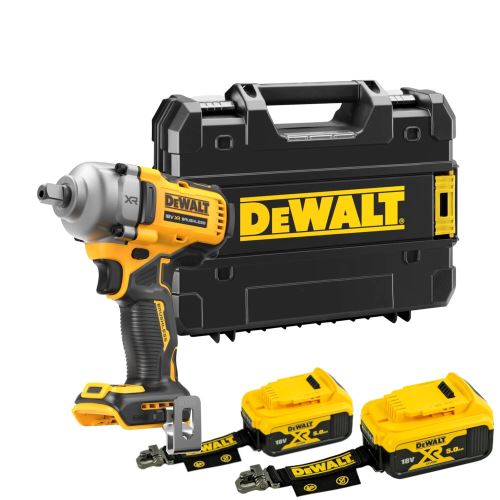 Driver cu impact DeWALT cu acumulator, 2 baterii de 5 Ah cu curea DCF891P2LRT