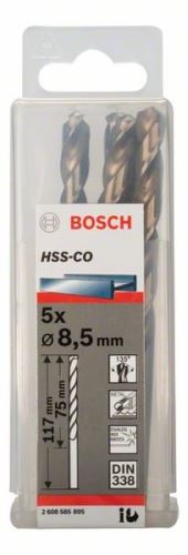 Burghie pentru metal BOSCH HSS-Co, DIN 338 8,5 x 75 x 117 mm (5 buc) 2608585895