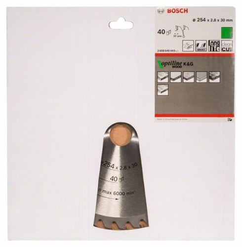 BOSCH Pânză de ferăstrău Optiline Wood 254 x 30 x 2,8 mm, 40 2608640443