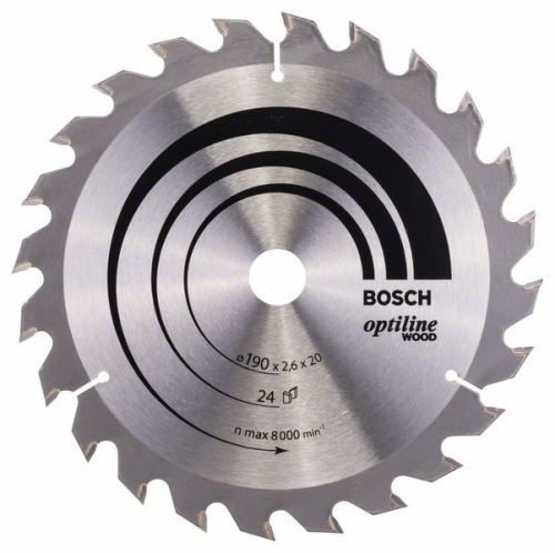 BOSCH Pânză de ferăstrău Optiline Wood 190 x 20/16 x 2,6 mm, 24 2608640612