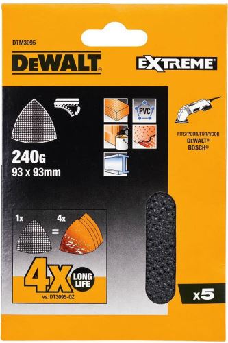 DeWALT plasă de șlefuit, Velcro, delta, P240 (5 buc) DTM3095