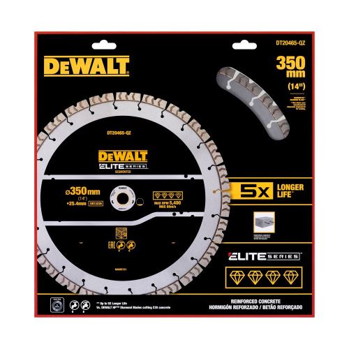 Disc diamantat DeWALT SERIA ELITE 350 x 25,4 mm pentru tăierea barelor de armare DT20465