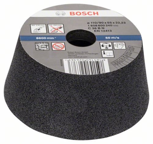 BOSCH Vas de șlefuit, conic - piatră/beton 90 mm, 110 mm, 55 mm, 36 1608600240