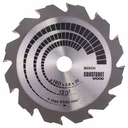 Pânză de ferăstrău BOSCH Construct Wood 230 x 30 x 2,8 mm; 16 2608640635