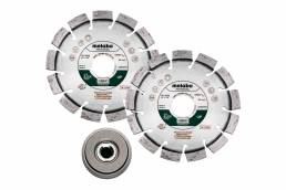 Set METABO: 2X Disc de tăiere diamant 115X22,23mm, „UP” + 1X Piuliță cu eliberare rapidă M 14, 628581000