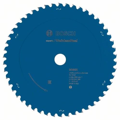 Pânză de ferăstrău circular BOSCH Expert pentru oțel inoxidabil 255 x 25,4 x 2,5 x 50 2608644286