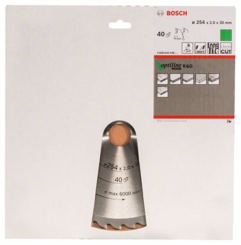 BOSCH Pânză de ferăstrău Optiline Wood 254 x 30 x 2,0 mm, 40 2608640438