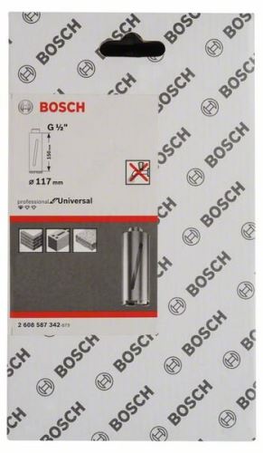 Burghiu diamant uscat BOSCH G 1/2" 117 mm, 150 mm, 6 segmente, 7 mm 2608587342